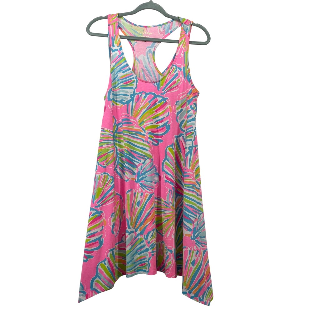Lilly‎ Pulitzer Size S Monterey Dress Racerback  Dress Pink Seashell Pima Cotton